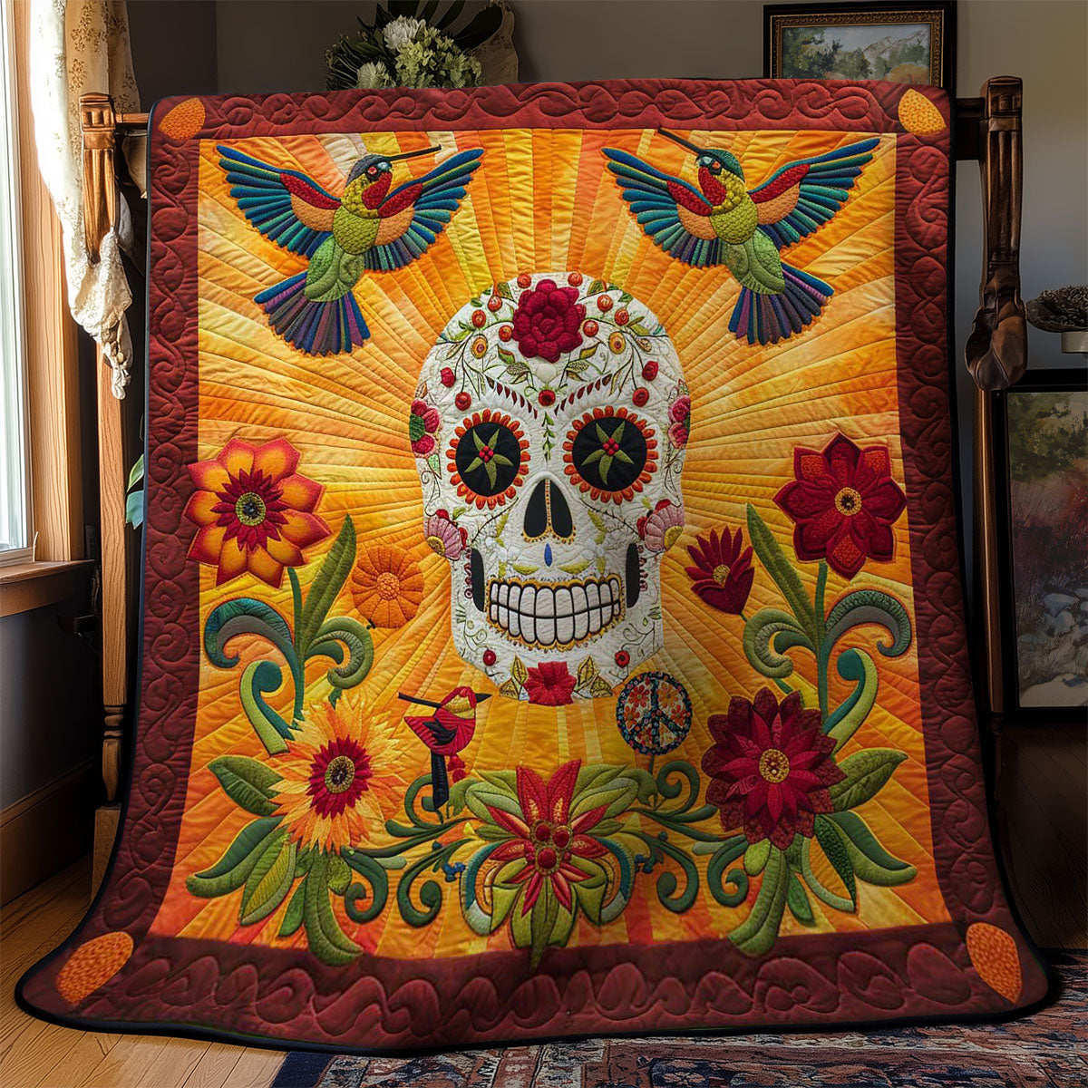 Hummingbird Skull WN3110059CL Quilt