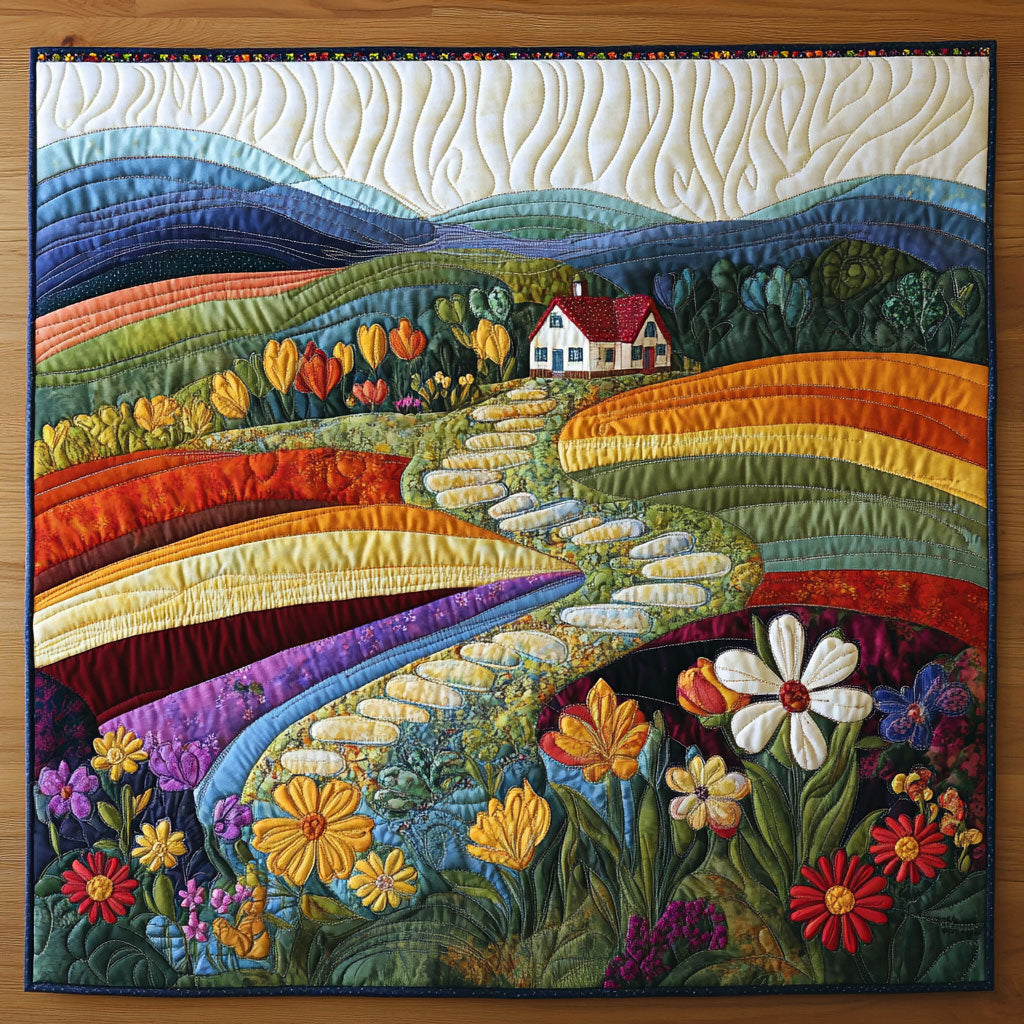 Flower And Color Waves WN1507011CL Quilt