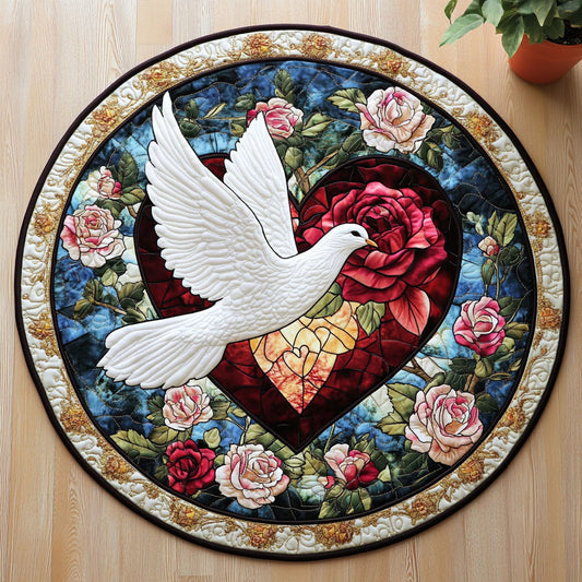 Dove Love CW0107014CL Quilted Round Mat