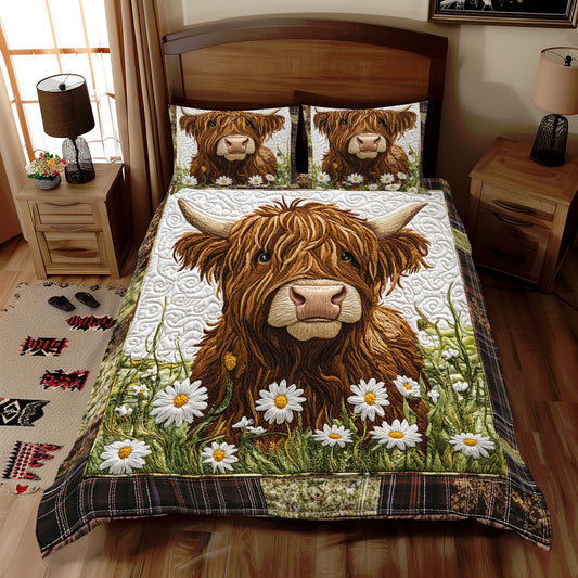 Daisy Highland Cow WX2412055CL Duvet Cover Set
