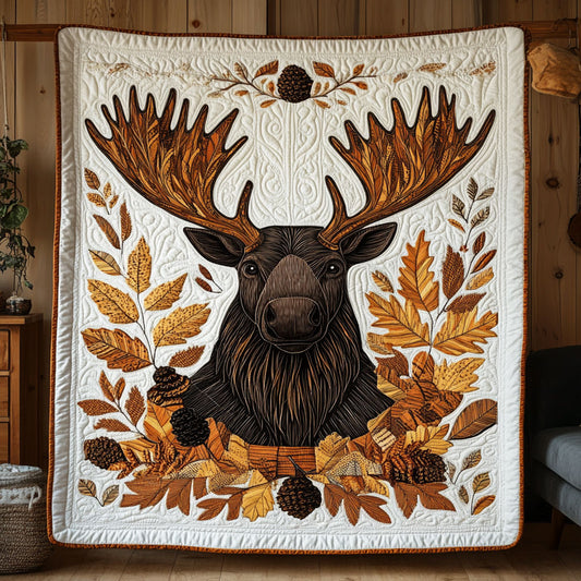 Moose With Leaves WY1108004CL Quilt
