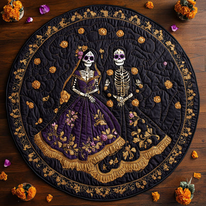 Skeleton Embrace WN0608072CL Quilted Round Mat
