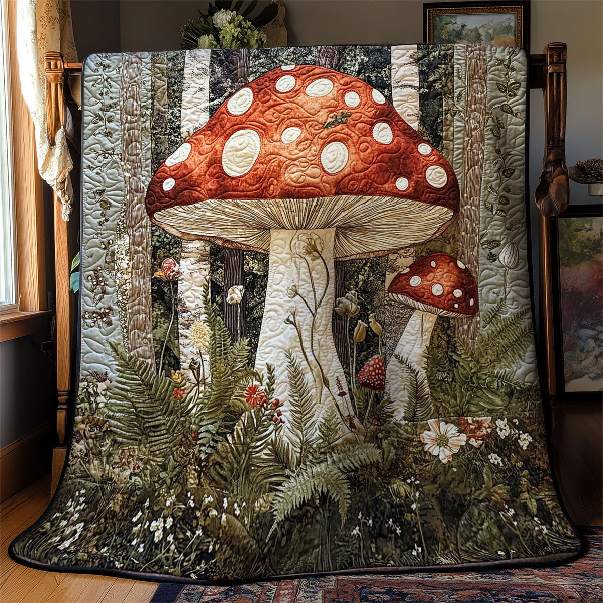 Whimsical Mushroom WN1303078CL Quilt