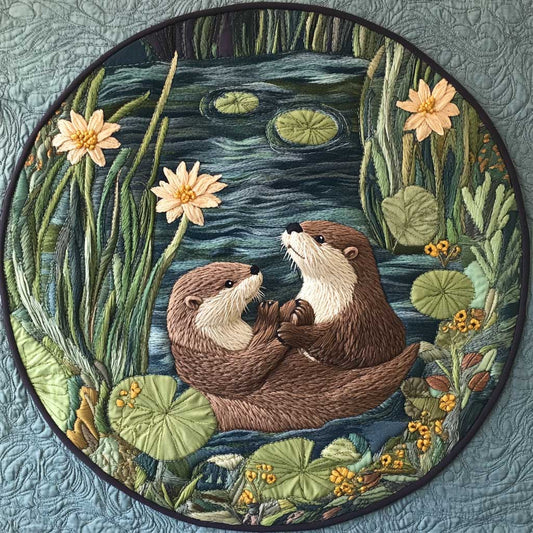 Otter Bloom WN1705043CL Quilted Round Mat