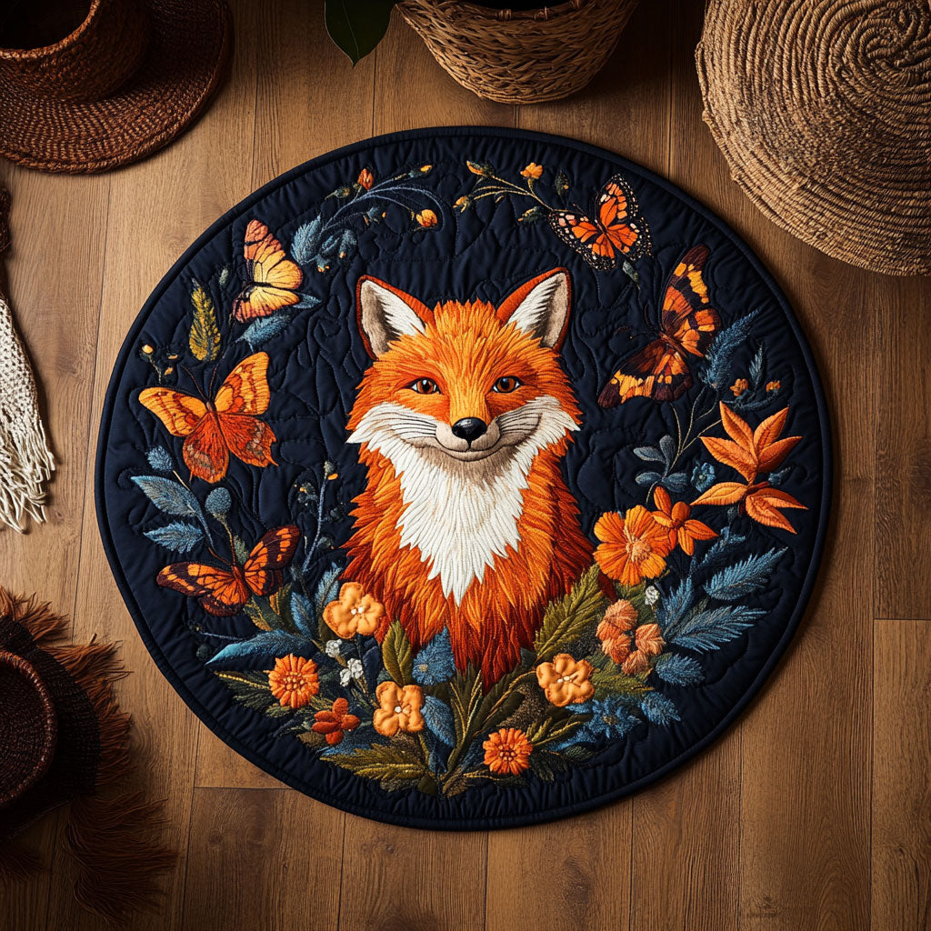 Rustleaf Fox WY2507077CL Quilted Round Mat