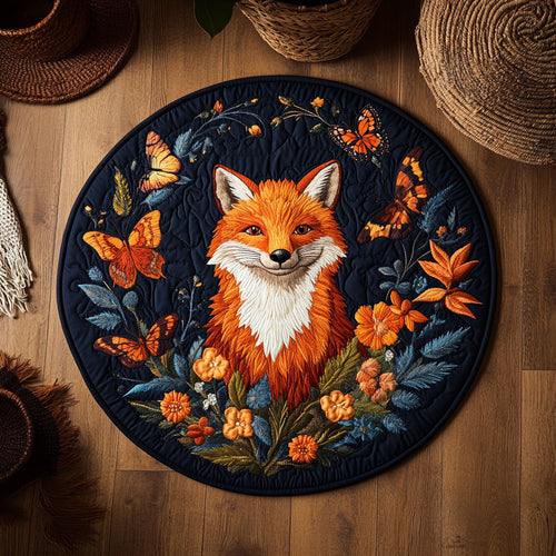 Rustleaf Fox WY2507077CL Quilted Round Mat