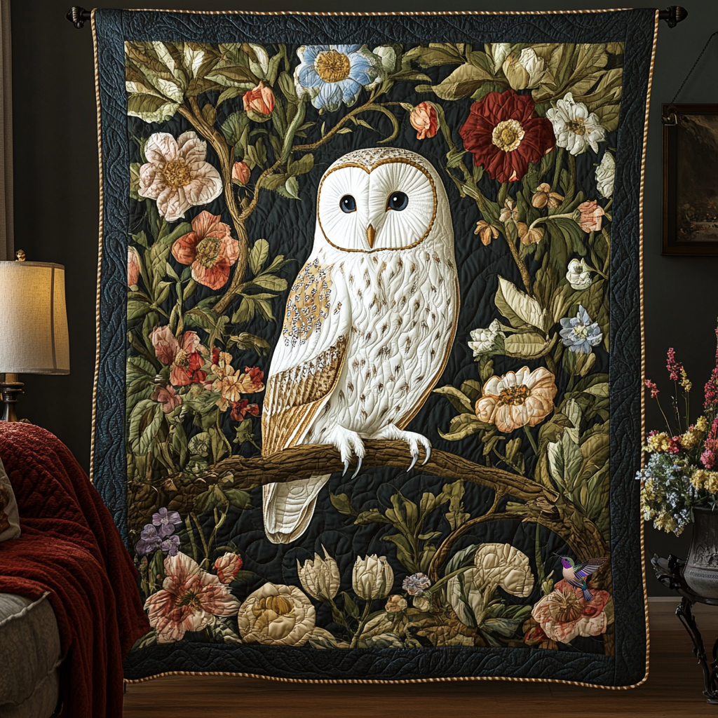 Graceful White Owl YR1510005CL Quilt