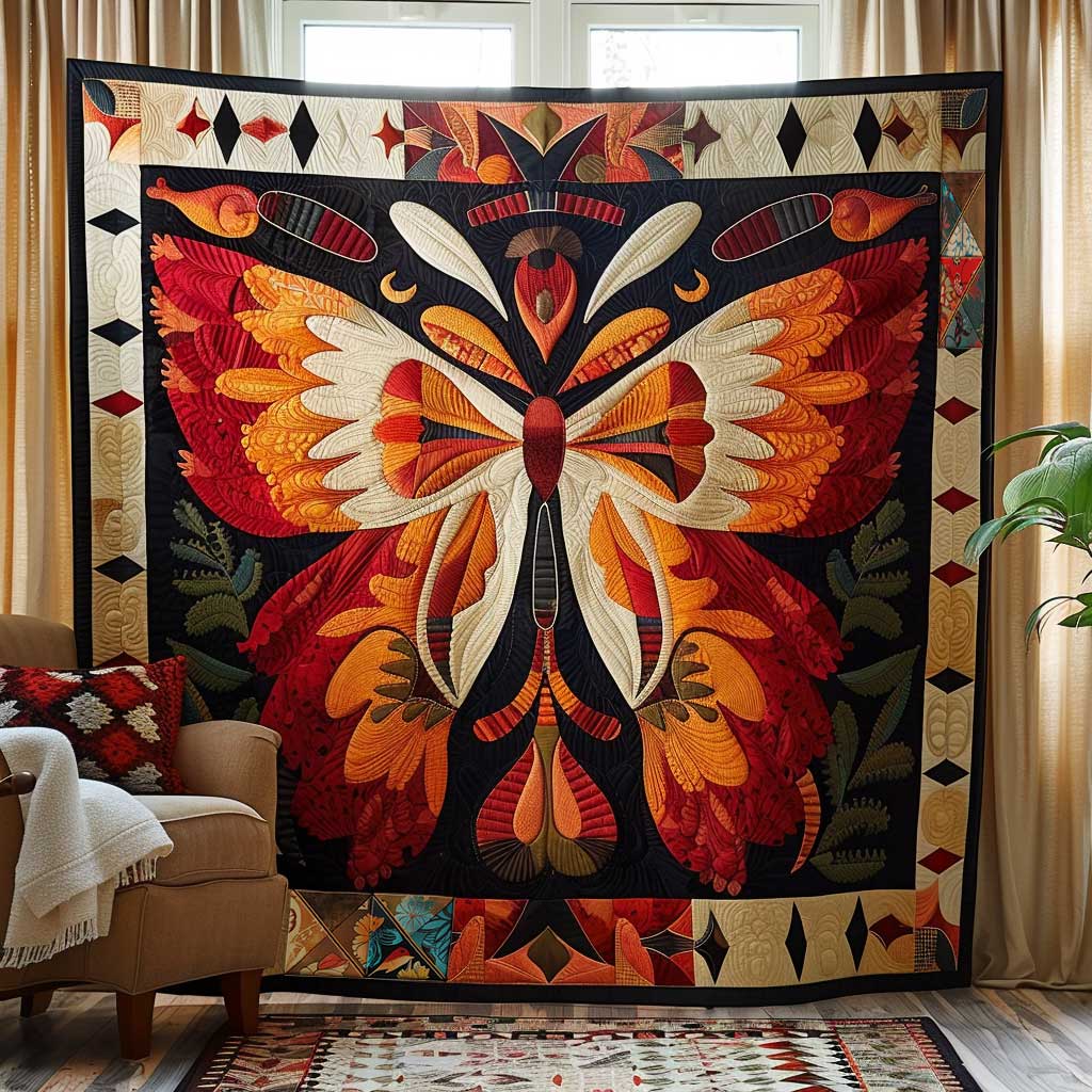 Fire And Leaf Butterfly WN1710009CL Quilt