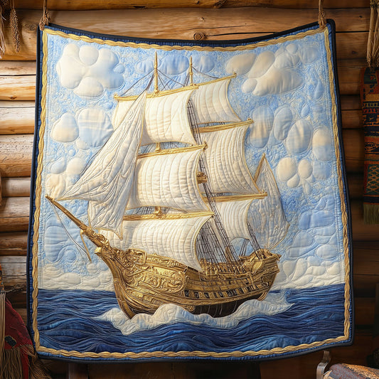 Golden Voyage Tall Ship WY0307053CL Quilt