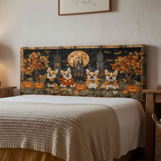 Spellbound Corgi WN2012077CL Quilted Headboard Slipcover