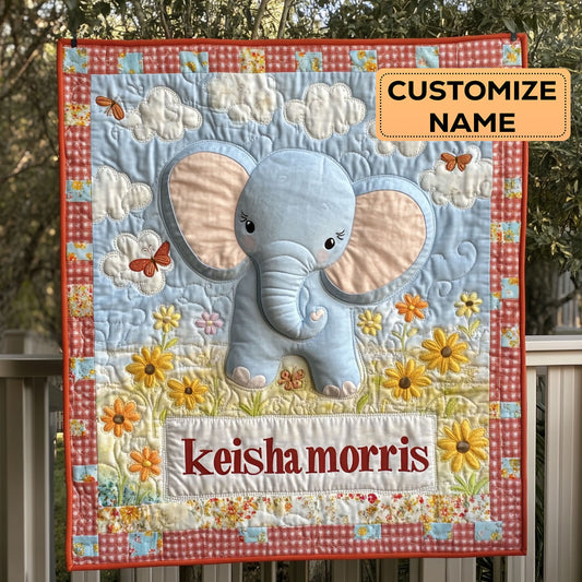 Floral Trunk CP1807011CL Personalized Baby Quilt