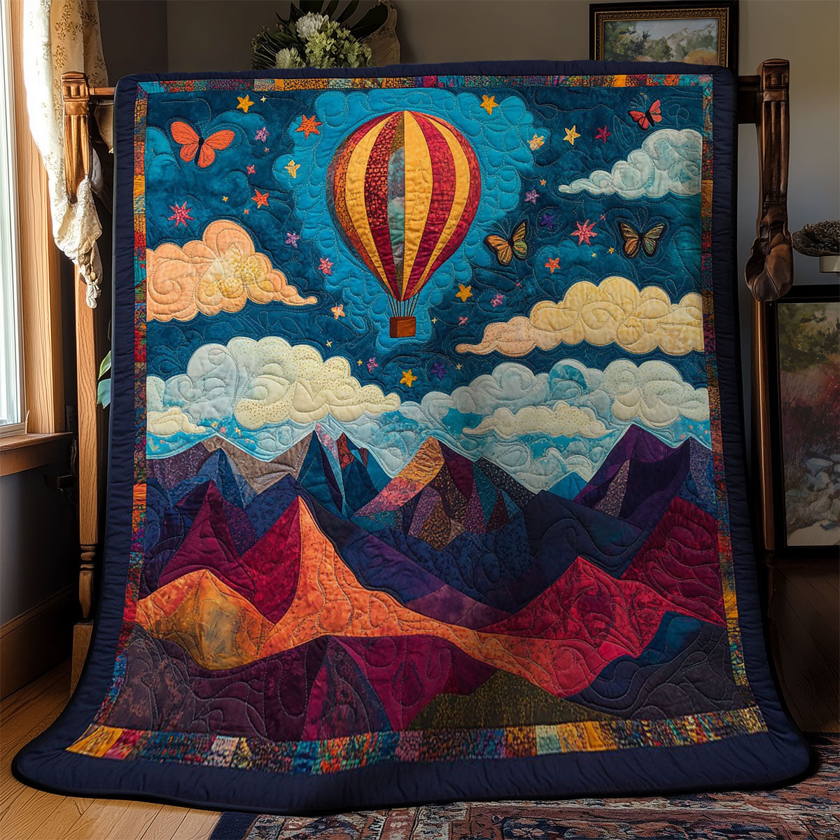 Vibrant Hot Air Balloon WY2103038CL Quilt