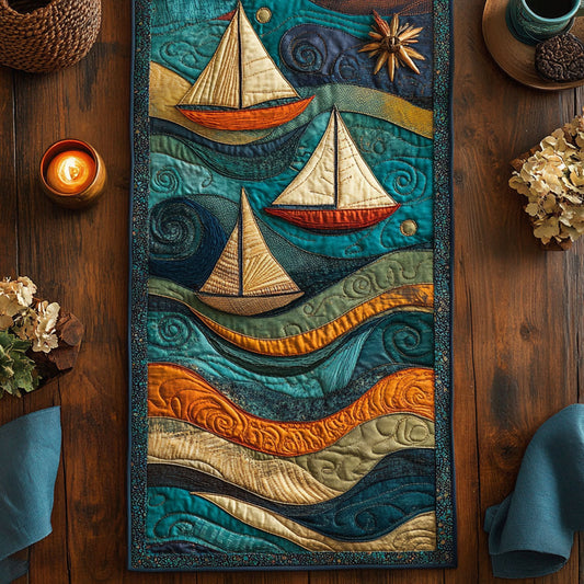 Dreamwave Sailboat WN2006008CL Quilted Table Runner