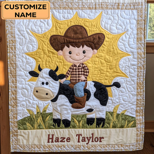 Sunlit Cowboy WN2807119CL Personalized Baby Quilt