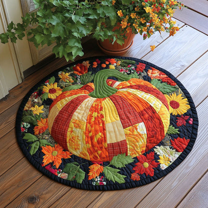 Patchwork Pumpkin CW3006041CL Quilted Round Mat