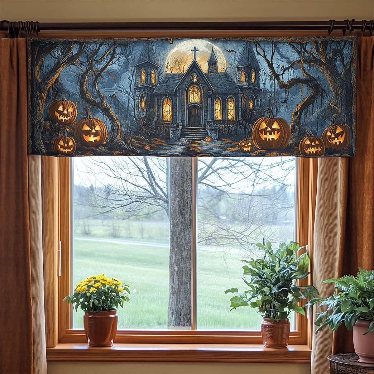 Moonlit House WN2207070CL Quilted Valance
