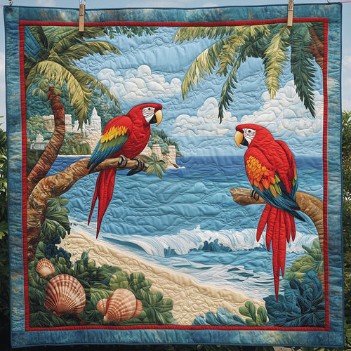 Parrots Near Caribbean Sea LT2409039CL Quilt