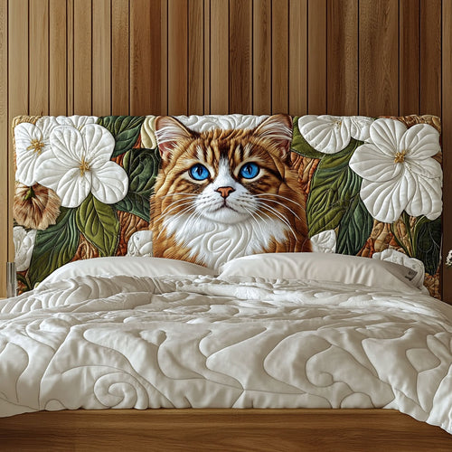 Blooming Graceful Cat QA2012013CL Quilted Headboard Slipcover