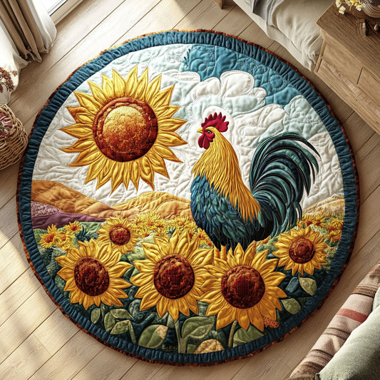 Sunrise Farm Rooster CW0810027CL Quilted Round Mat