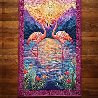 Flamingo In Sunset WY2304018CL Quilted Table Runner