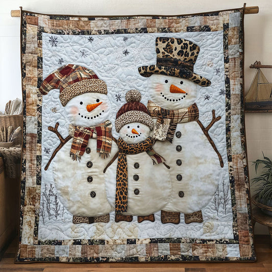 Holiday Family Snowman WN1411031CL Quilt