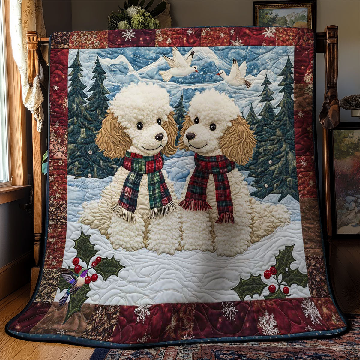 Snowy Poodles WN1511038CL Quilt