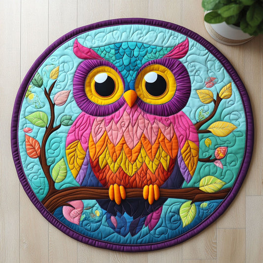 Playful Owl CW2705520CL Quilted Round Mat