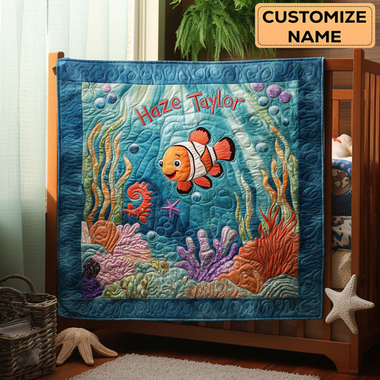 Swimmy Clownfish WN2907099CL Personalized Baby Quilt