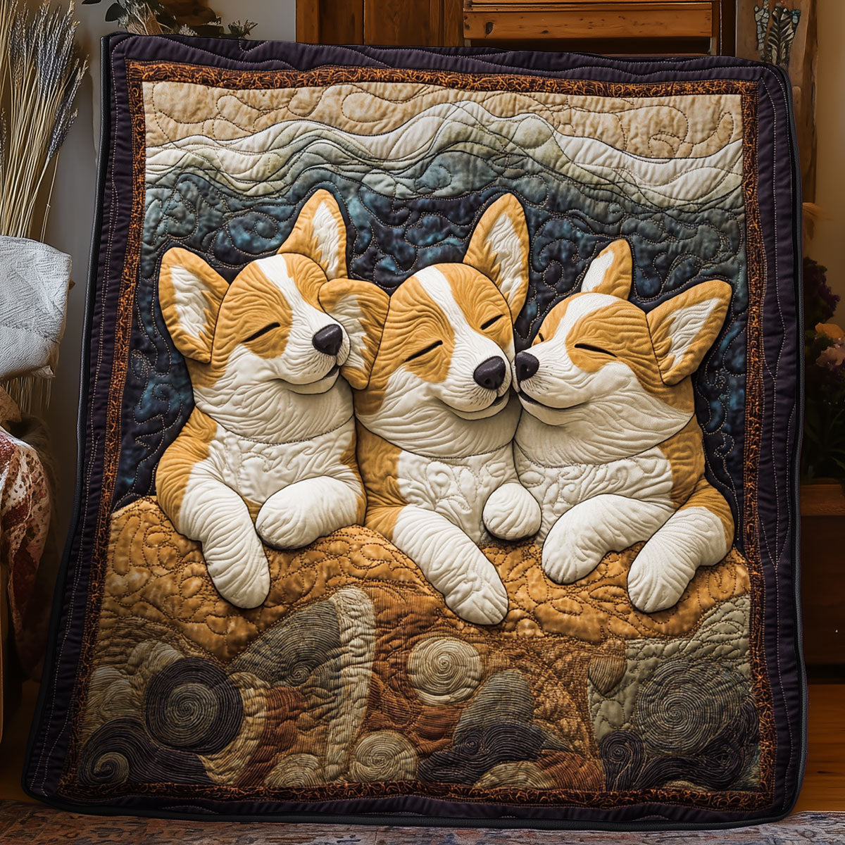 Sleeping Corgi WX3105063CL Quilt