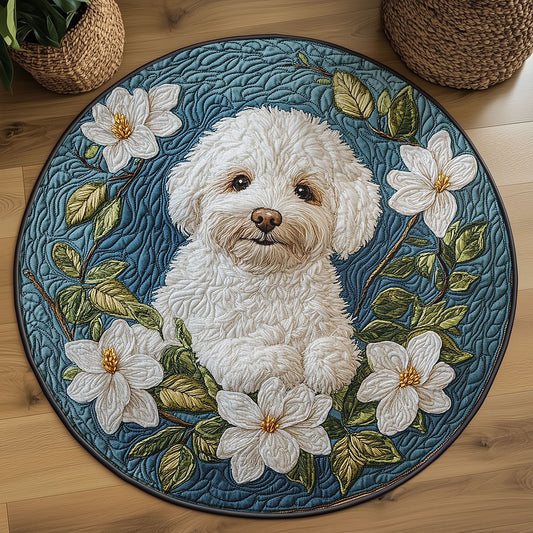 Fluffy Flowers WY2203064CL Quilted Round Mat