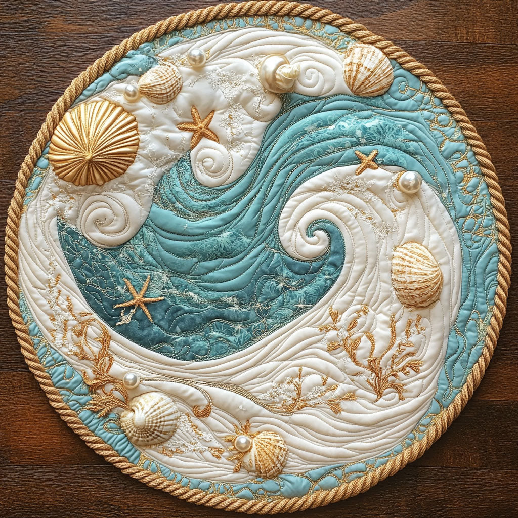 Royal Ocean Wave WN0808079CL Quilted Round Mat