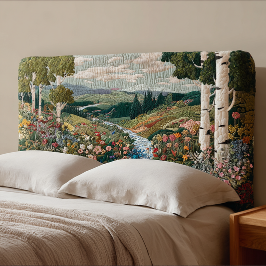 Meadow Of Wildflowers XR2312027CL Quilted Headboard Slipcover