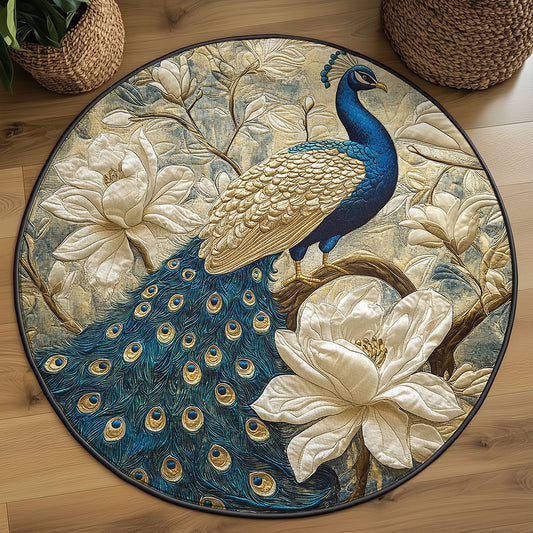 Majestic Peacock WY2003125CL Quilted Round Mat