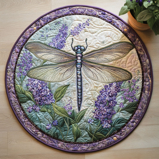 Dragonfly Bloom CW0606007CL Quilted Round Mat