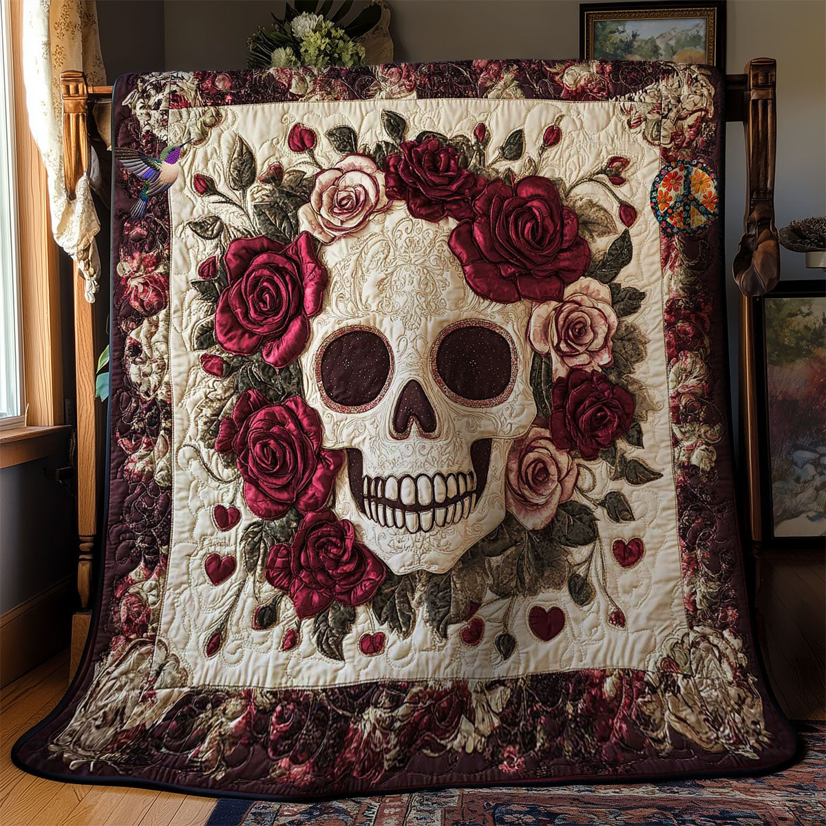 Romantic Skull Wreath WN0412012CL Quilt