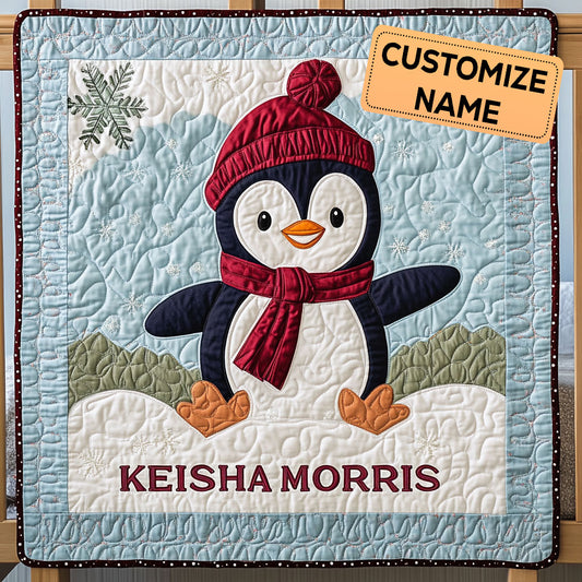 Frosty Waddle CP2507017CL Personalized Baby Quilt