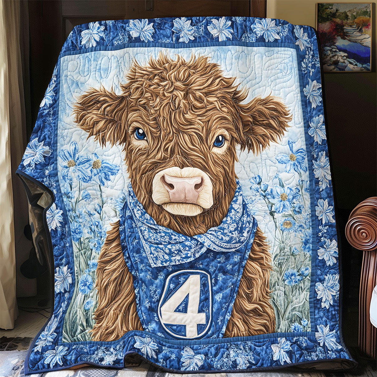 Cute Fluffy Cow WY2001072CL Quilt