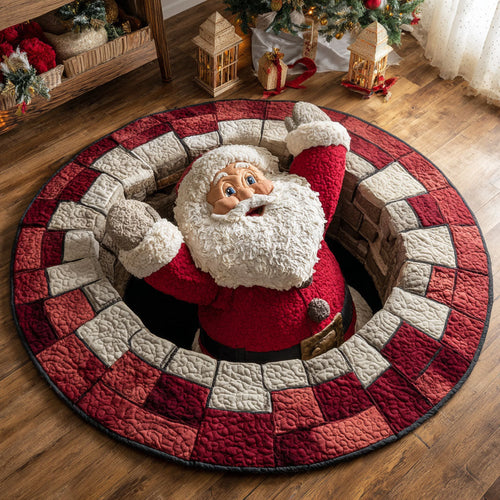 Festive Chimney CP1811007CL Quilted Round Mat