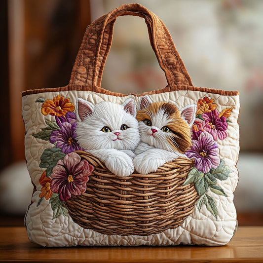 Basket Kittens CP2509022CL Quilted Tote Bag