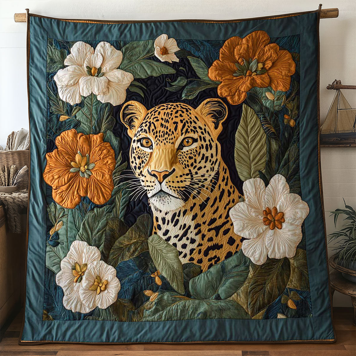 Midnight Leopard Bloom WN1404051CL Quilt