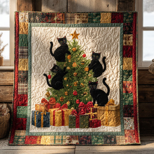 Vintage Black Cat Christmas WN0711060CL Quilt