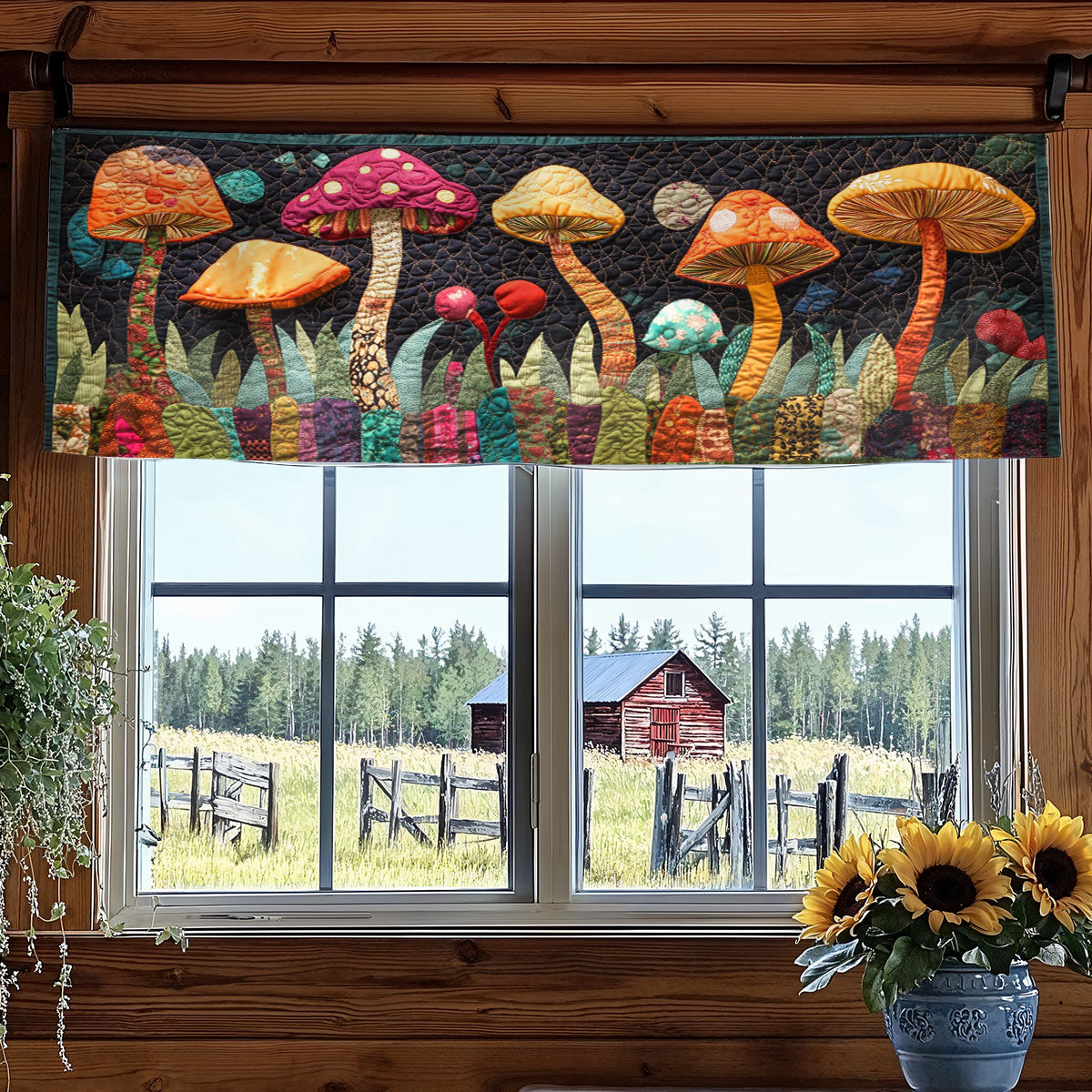 Golden Mushroom WN0307068CL Quilted Valance