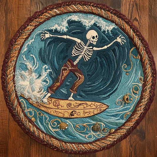 Skeleton Surfer Spirit WN1205091CL Quilted Round Mat