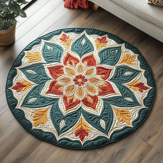 Mandala Flower WX0605030CL Quilted Round Mat