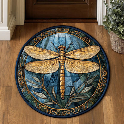 Gold Dragonfly WX2605027CL Quilted Round Mat