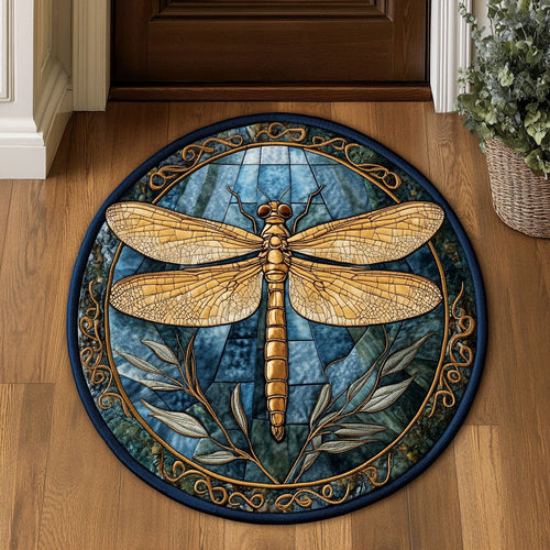 Gold Dragonfly WX2605027CL Quilted Round Mat