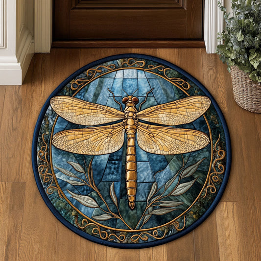 Gold Dragonfly WX2605027CL Quilted Round Mat