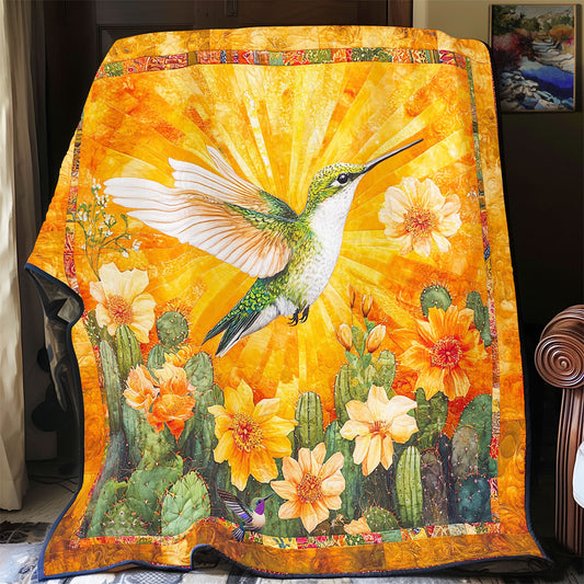 Hummingbird And Cactus Flower WY2512014CL Quilt