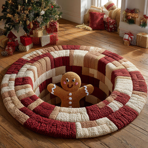 Gingerbread Popping Up CW1811014CL Quilted Round Mat