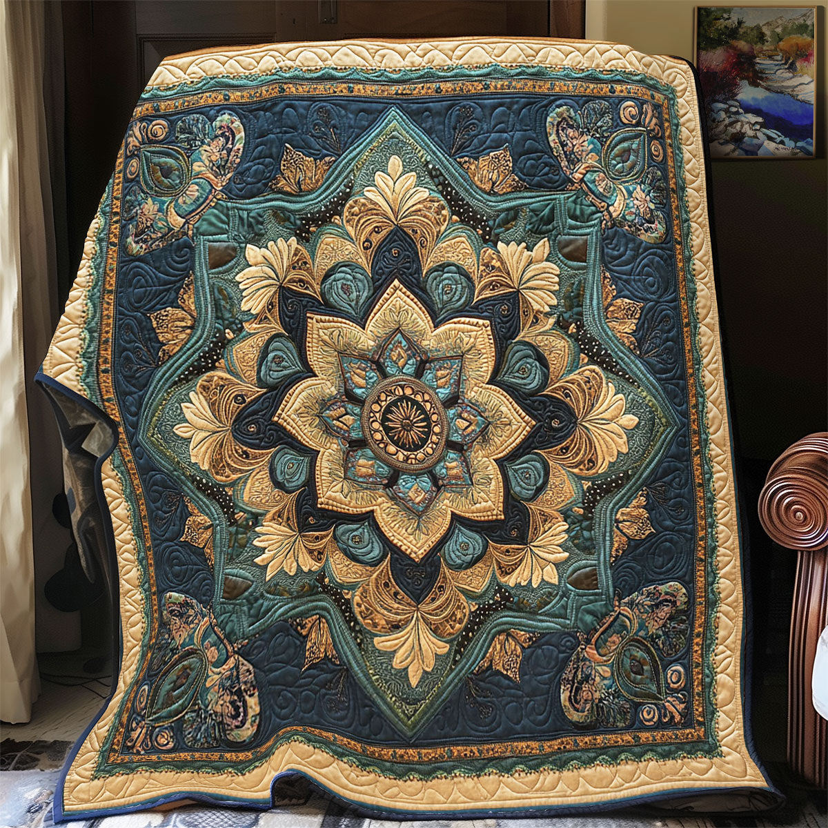 Midnight Flower WY2702078CL Quilt